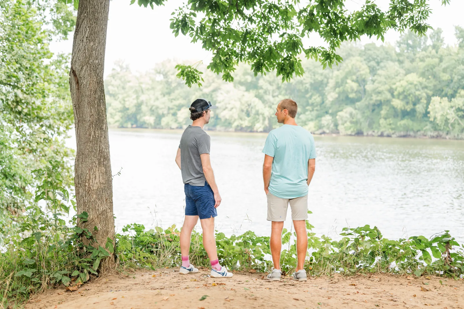 The bank of the James River in soft afternoon light